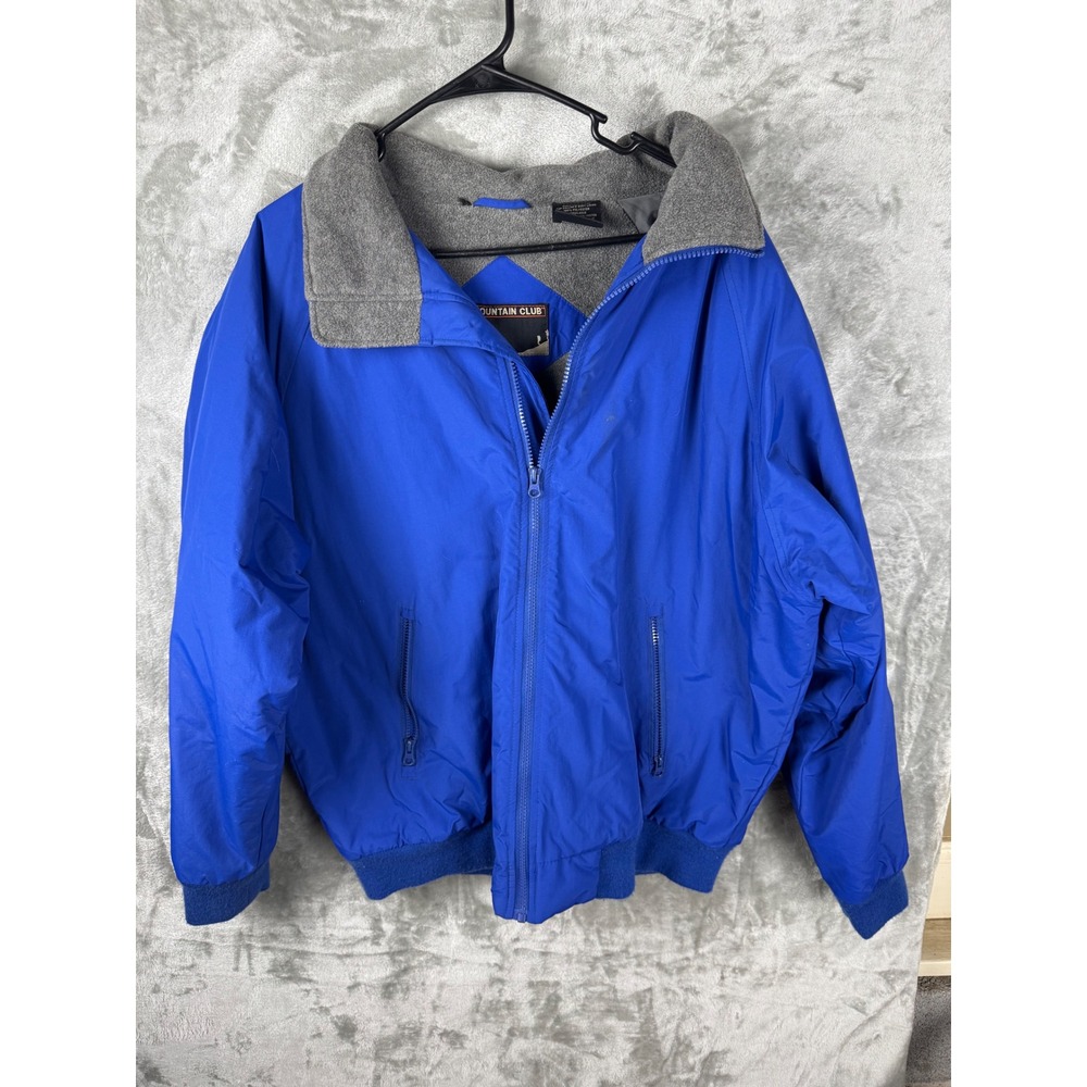 Mountain Club Blue‎ Fleece Lined Jacket Men's L Zip Front Outdoor Casual Coat